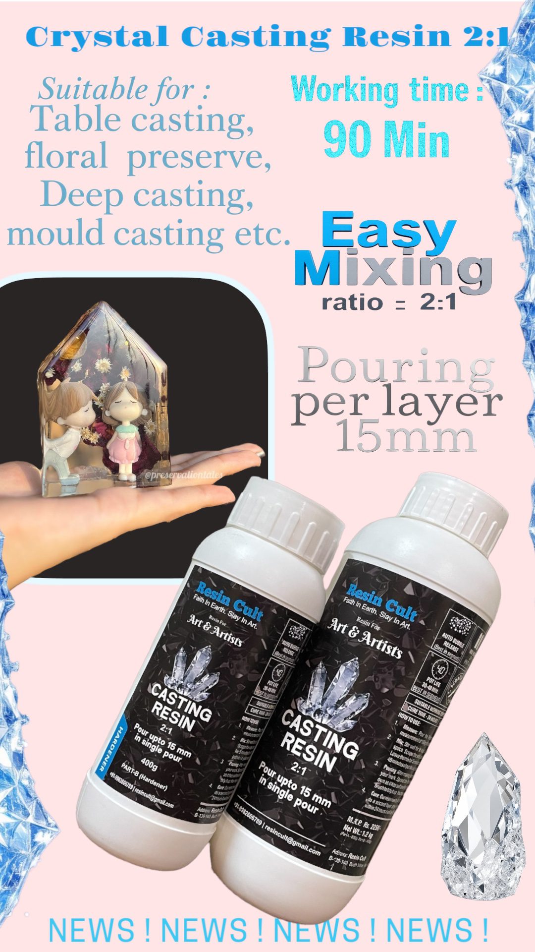 Crystal Clear Epoxy Resin 2:1 Kit - Image 4