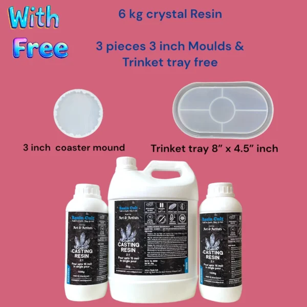 Crystal Resin 2:1 6 kg and molds deal