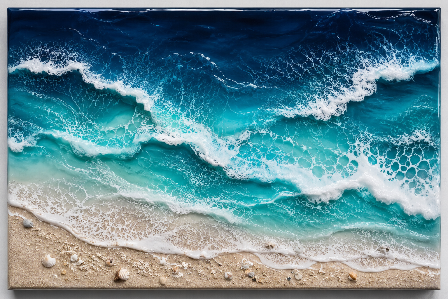 Ocean wave resin art example