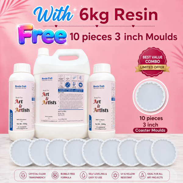 Artist resin 2:1 6 kg and molds deal